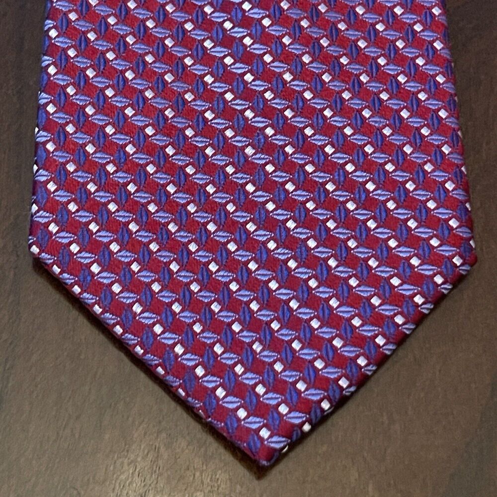 Uniworth Red Blue 100% Silk Men’s Neck Tie